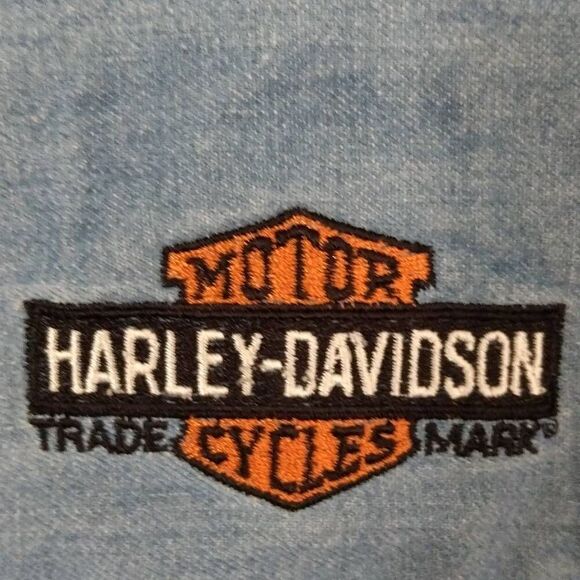Harley Davidson Denim Button Down Shirt Medium - Picture 1 of 9